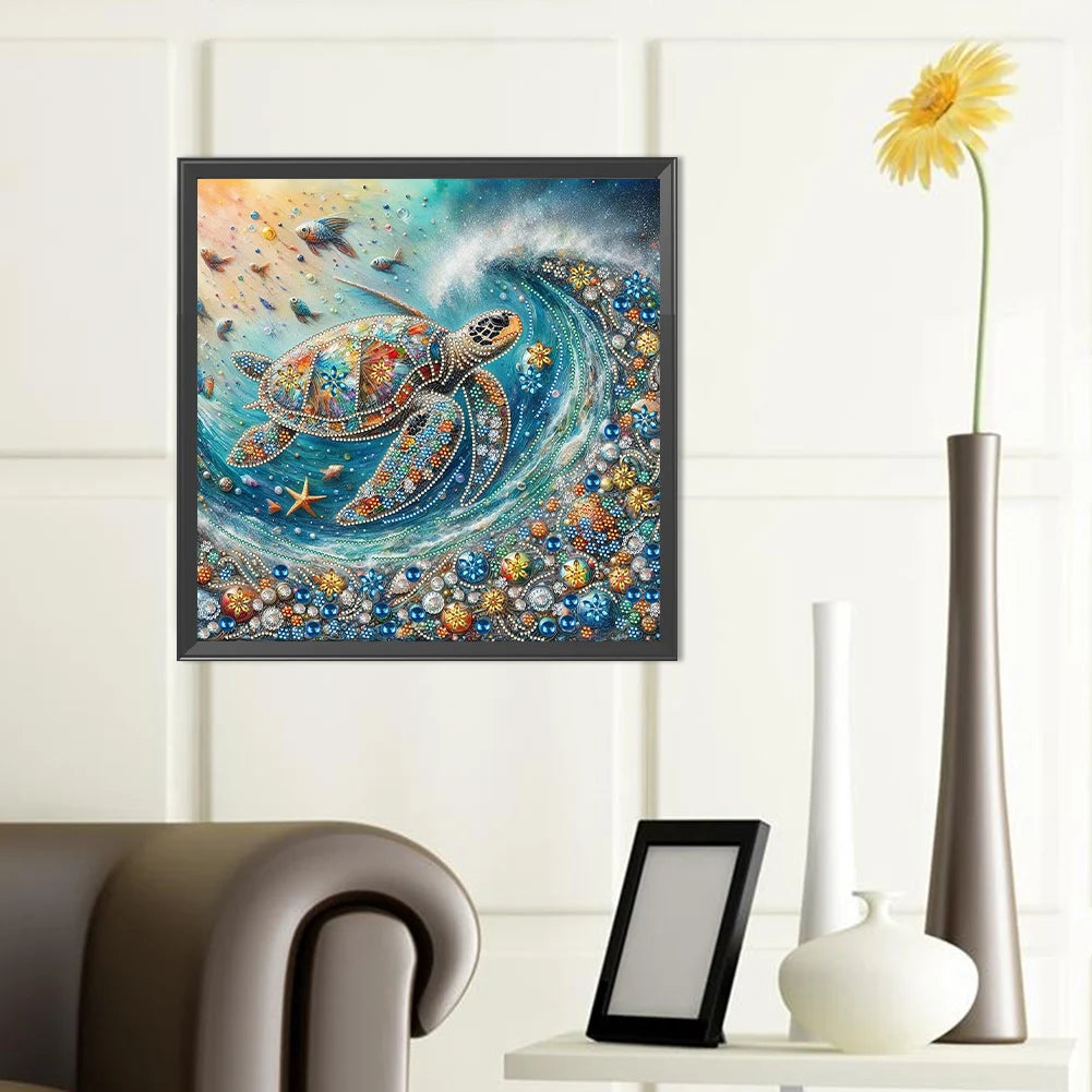 5D DIY Partial Special Shaped Drill Diamond Painting Kit Sea Turtle Decoration