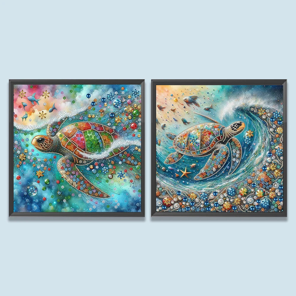 5D DIY Partial Special Shaped Drill Diamond Painting Kit Sea Turtle Decoration