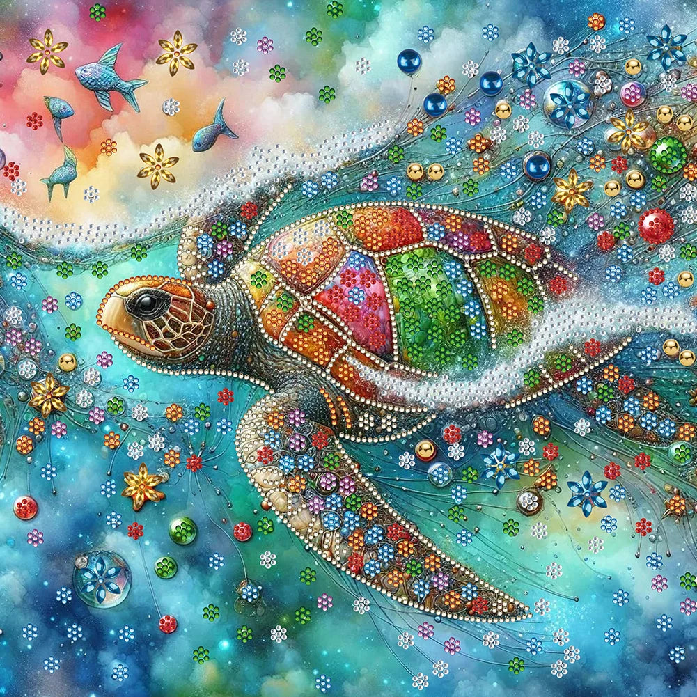5D DIY Partial Special Shaped Drill Diamond Painting Kit Sea Turtle Decoration