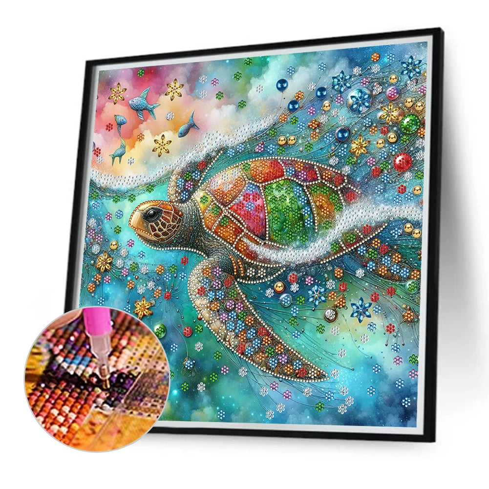 5D DIY Partial Special Shaped Drill Diamond Painting Kit Sea Turtle Decoration