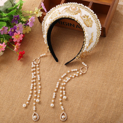 Renaissance Tudor Crown Headpiece Beads.