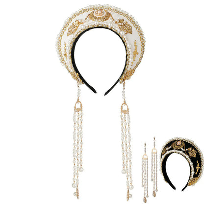Renaissance Tudor Crown Headpiece Beads.