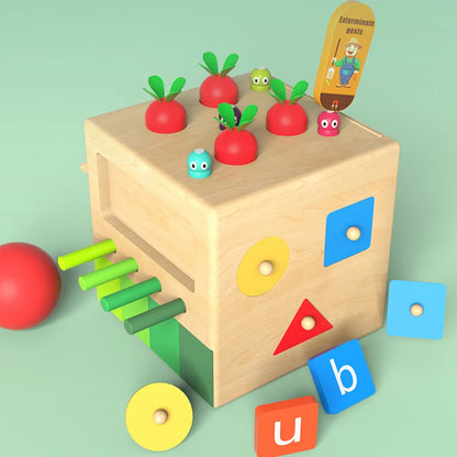 Pulling out Radish Spelling Word Toys Letter Recognition Early Educational Toys Wooden Enlightenment and Puzzle Toys for Baby