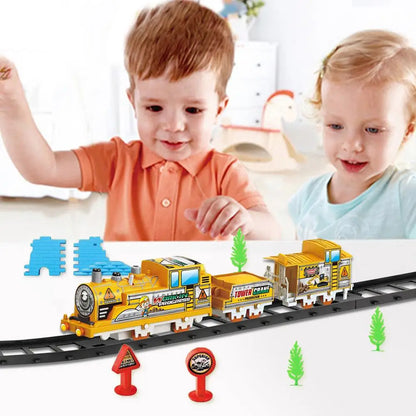 Childrens Electric Track Car Train Toy DIY Assemble Kids Puzzle set