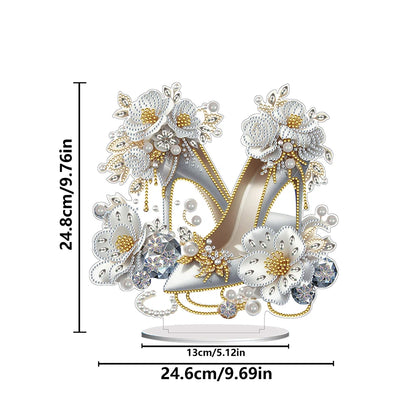 Acrylic Special Shape Elegant High Heels Desktop Diamond Art Kits 5D DIY Diamond Art Tabletop Decorations for Home Office Decor