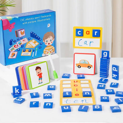 Wooden Puzzles Educational Montessori Toys 52pcs English Alphabet Spelling Word Games