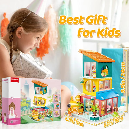 571PCS Colorful Stacking House Kitchen Bedroom Living Room DIY Stacking Building Modular