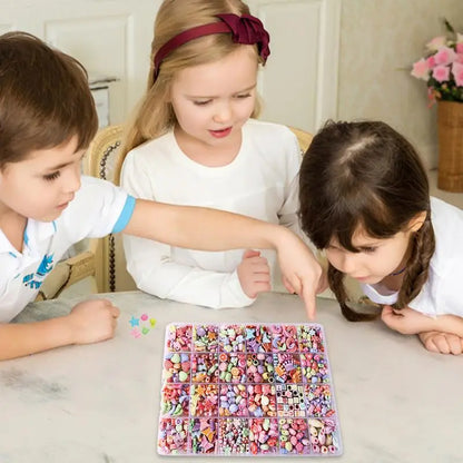 DIY Handmade Beaded Children's Toy Creative Loose Spacer Beads Crafts Making Bracelet Necklace Jewelry Kit Girl Toy