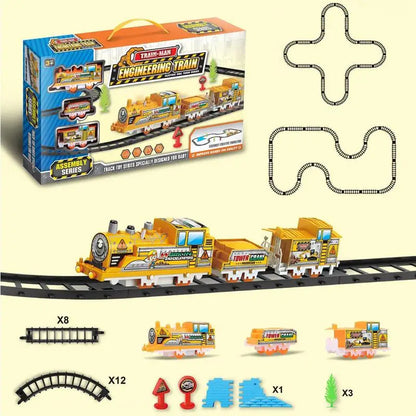 Childrens Electric Track Car Train Toy DIY Assemble Kids Puzzle set