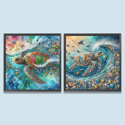 5D DIY Partial Special Shaped Drill Diamond Painting Kit Sea Turtle Decoration