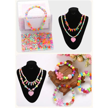 DIY Handmade Beaded Children's Toy Creative Loose Spacer Beads Crafts Making Bracelet Necklace Jewelry Kit Girl Toy
