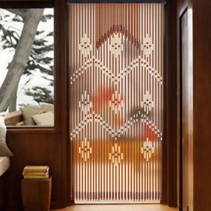 Bamboo Bead Curtain For Doorway String Door Curtains Beaded Wooden Curtain.