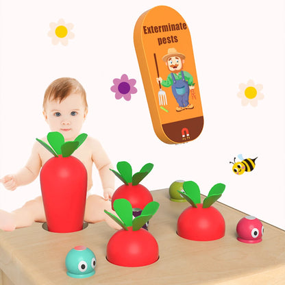 Pulling out Radish Spelling Word Toys Letter Recognition Early Educational Toys Wooden Enlightenment and Puzzle Toys for Baby